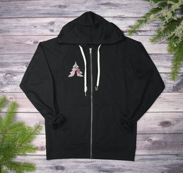 Blooming Elegance Lightweight Terry Zip-Up Hoodie