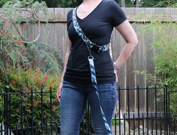 Blue Camo Trees Handsfree Leash Attachment