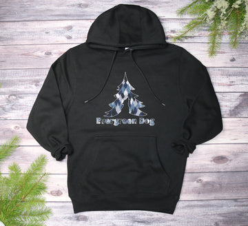 Blue Camo Trees Midweight Pull-Over Hoodie