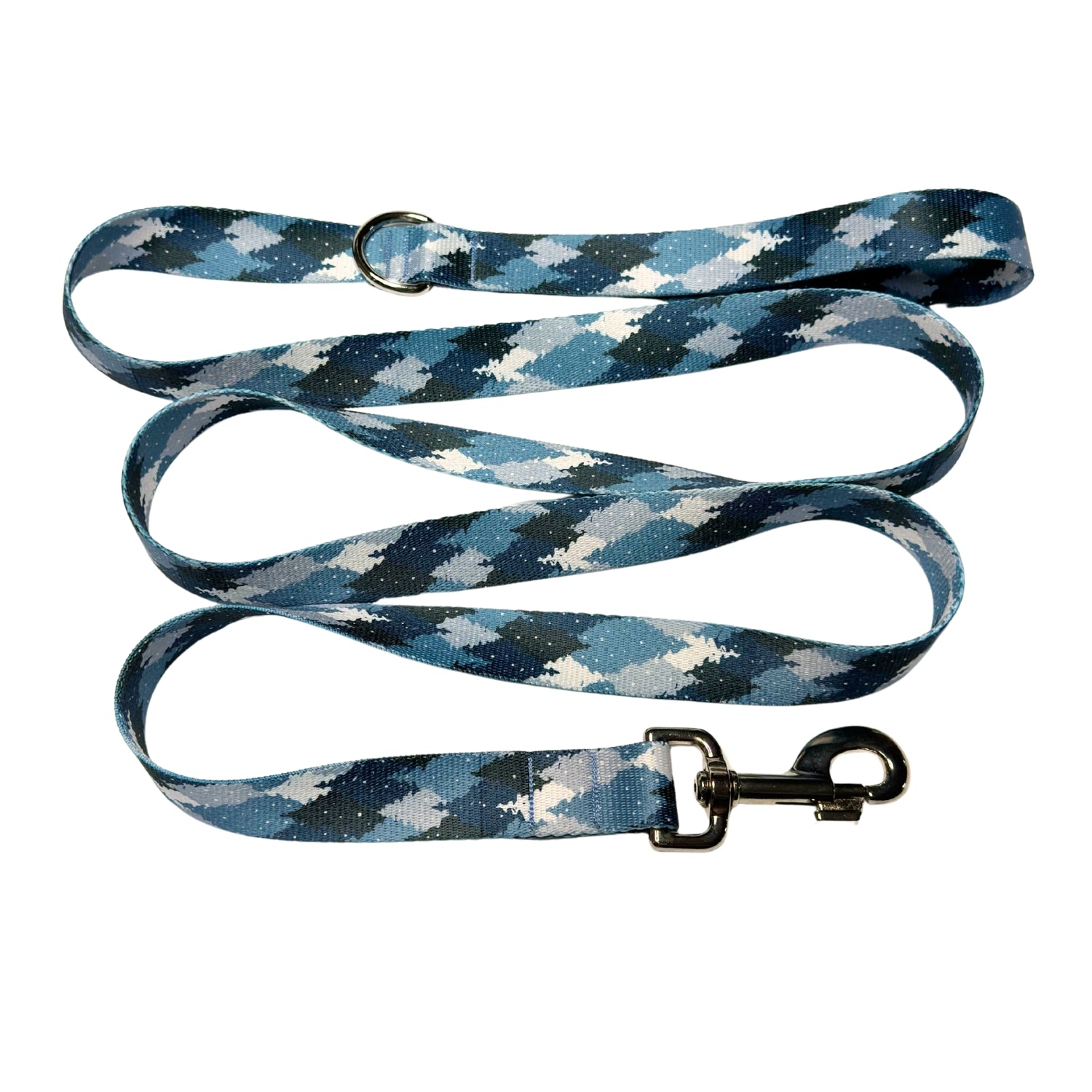Blue and white checkered dog leash 