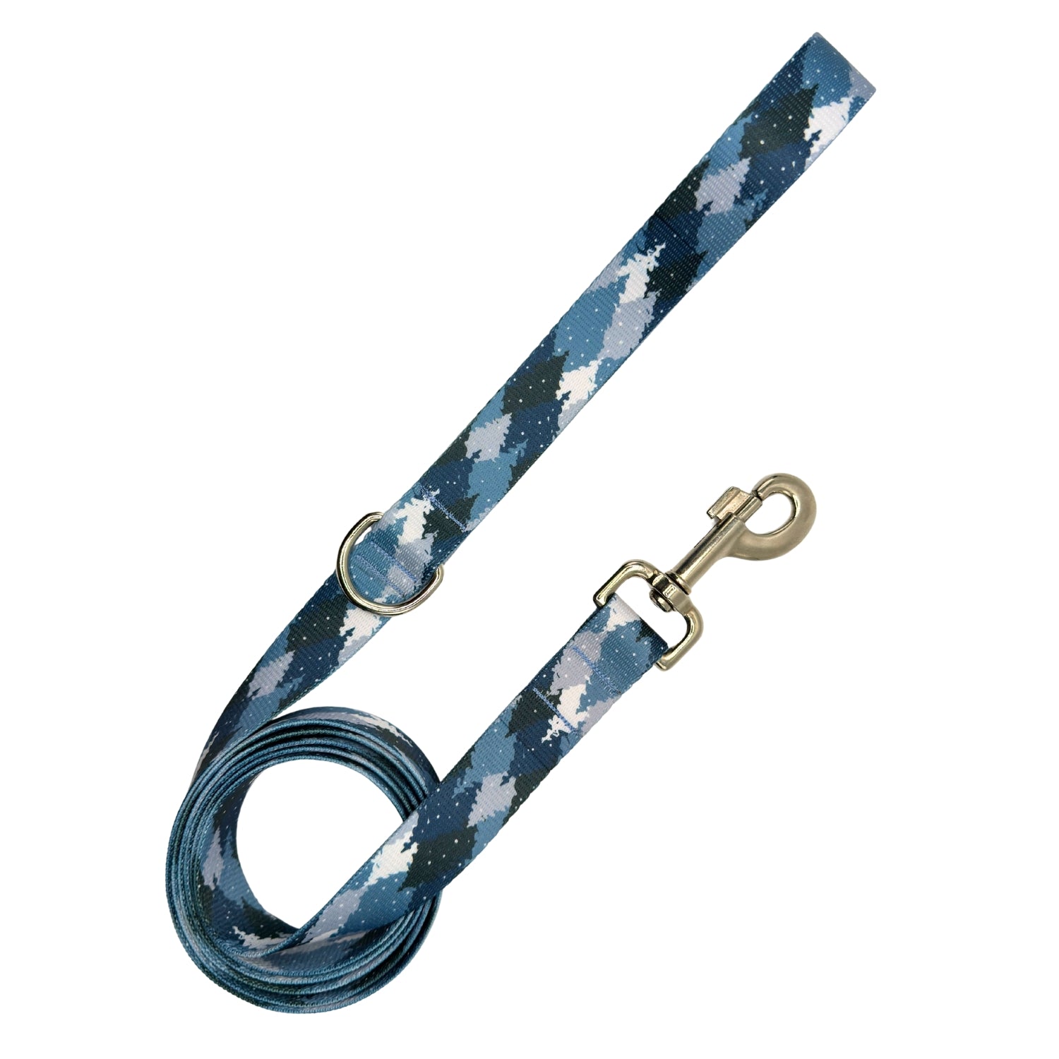 Blue and white checkered dog leash with brass hardware 