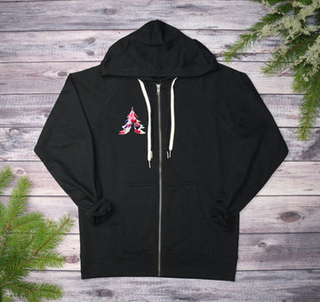 Dancing Hearts Lightweight Terry Zip-Up Hoodie