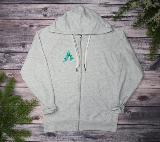 Foggy Morning Lightweight Terry Zip-Up Hoodie