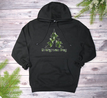 Green Camo Trees Midweight Pull-Over Hoodie