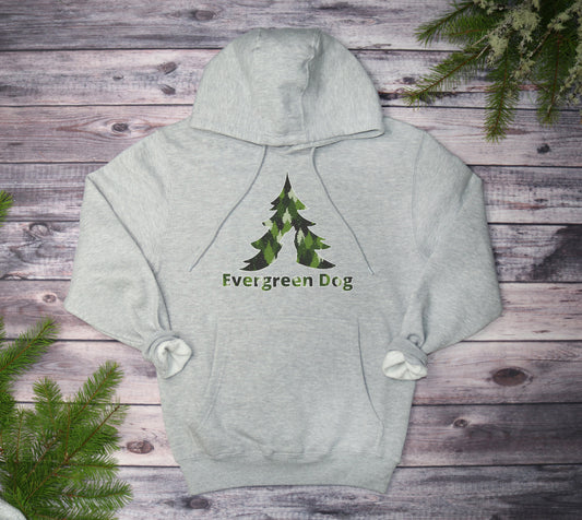 Green Camo Trees Midweight Pull-Over Hoodie
