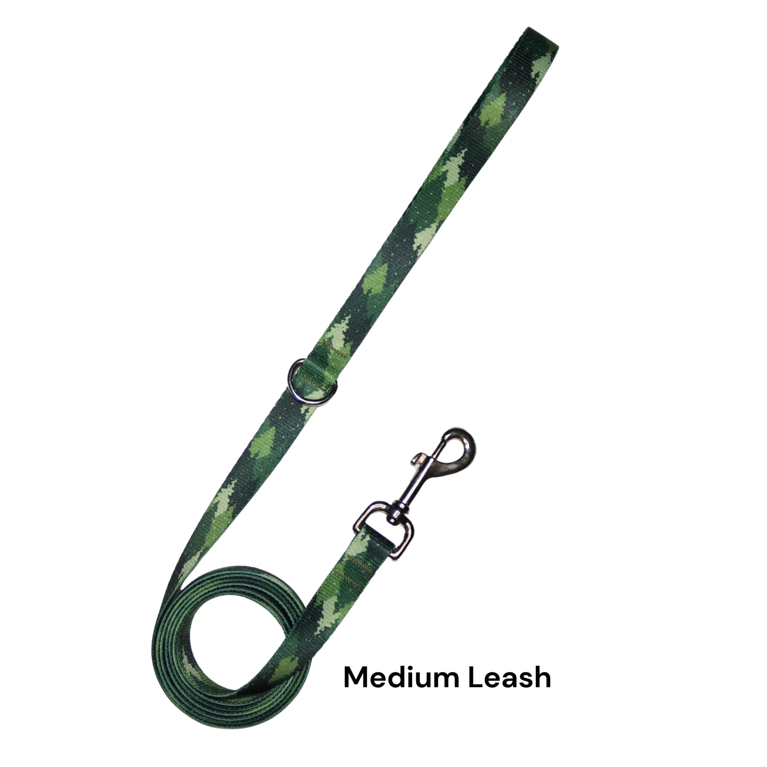 Green camouflage dog leash with metal clip 