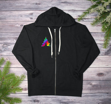 Pride Rainbow Lightweight Terry Zip-Up Hoodie