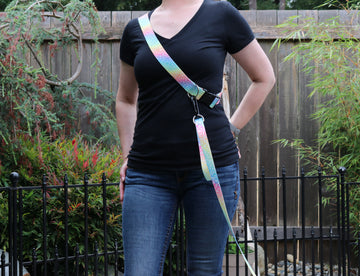 Rainbow Leopard Handsfree Leash Attachment