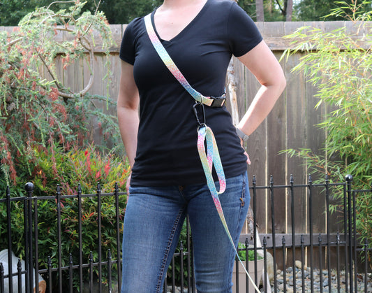 Rainbow Leopard Handsfree Leash Attachment