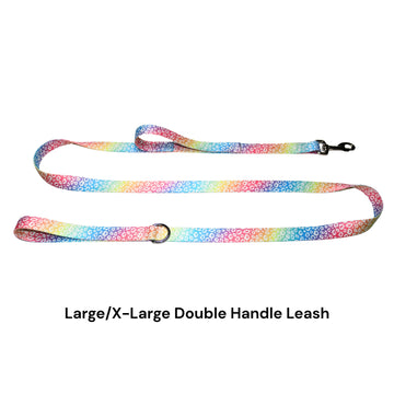 Rainbow Leopard Double Handle Leash