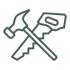 Hammer icon with a check mark