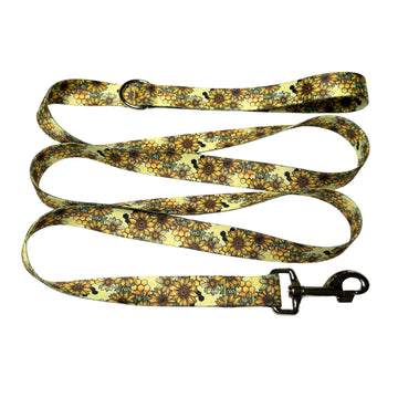 Dog leash with sunflower pattern 