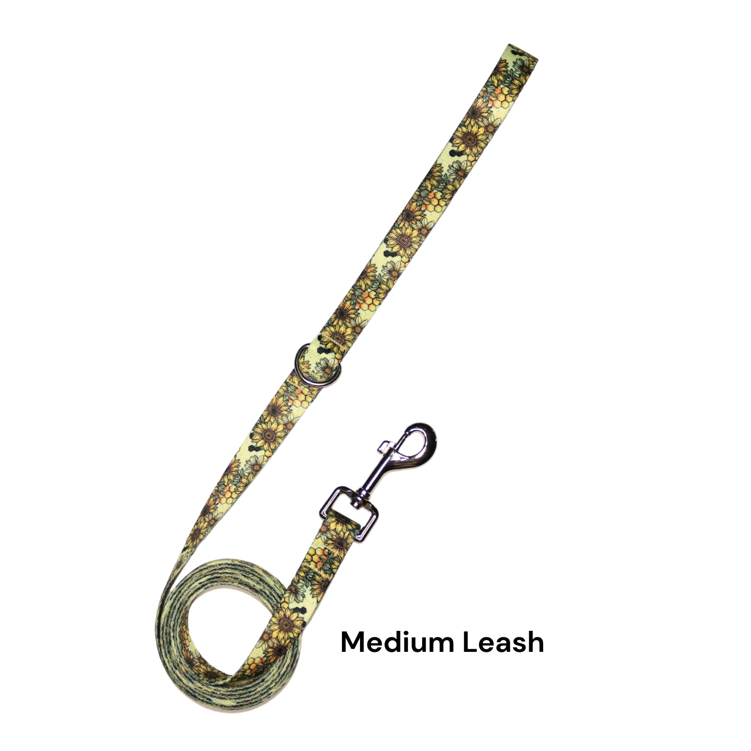 Medium leash with floral pattern 