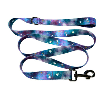 Galaxy-themed dog leash with star pattern 