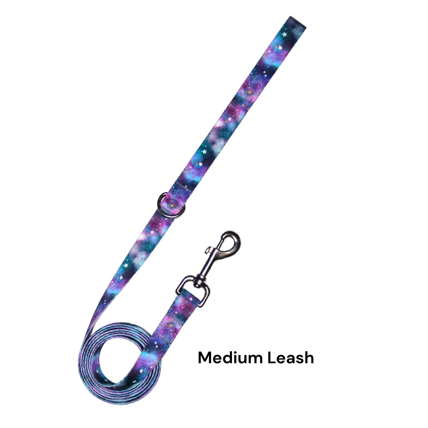 Multicolored galaxy-patterned dog leash 